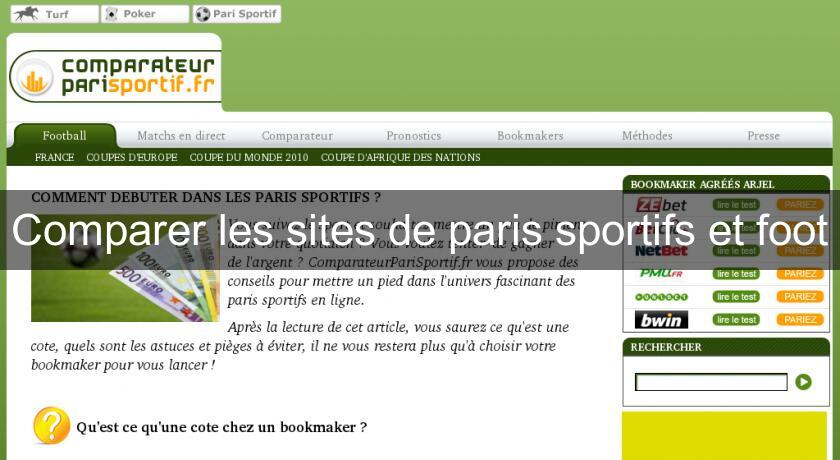 Comparer les sites de paris sportifs et foot Comparer les sites de paris sportifs et foot