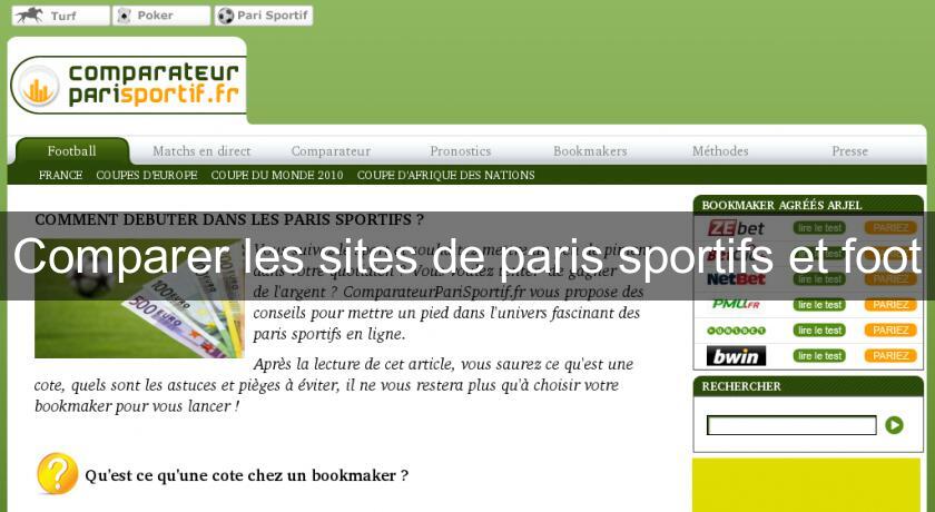 Comparer les sites de paris sportifs et foot