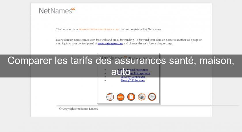 Comparer les tarifs des assurances santé, maison, auto Comparer les tarifs des assurances santé, maison, auto