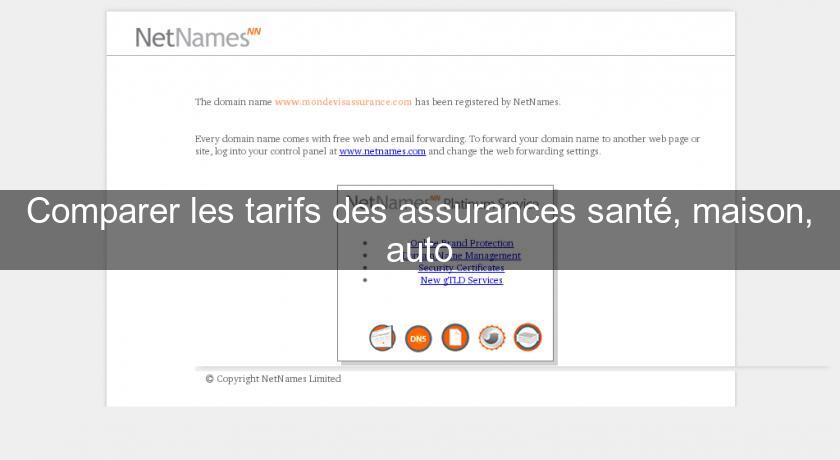 Comparer les tarifs des assurances santé, maison, auto
