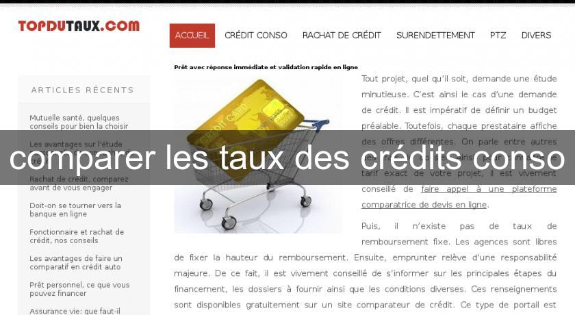 comparer les taux des crédits conso comparer les taux des crédits conso