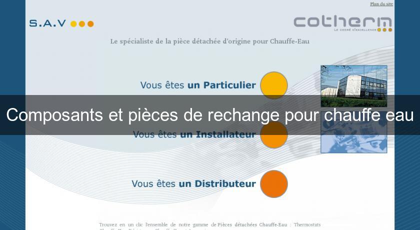 Composants et pièces de rechange pour chauffe eau Composants et pièces de rechange pour chauffe eau