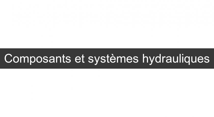 Composants et systèmes hydrauliques Composants et systèmes hydrauliques