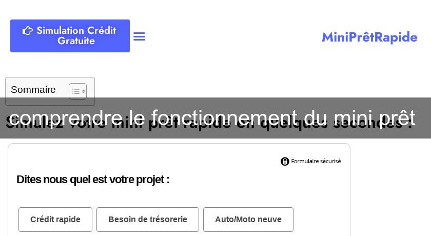 comprendre le fonctionnement du mini prêt 