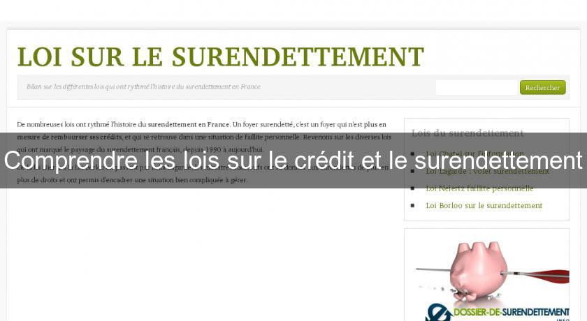 Comprendre les lois sur le crédit et le surendettement Comprendre les lois sur le crédit et le surendettement