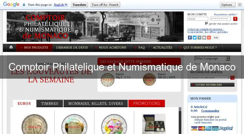Comptoir Philatelique et Numismatique de Monaco