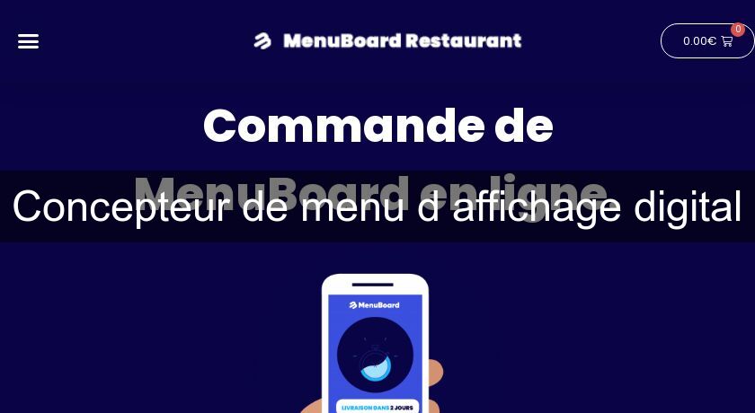 Concepteur de menu d'affichage digital Concepteur de menu d'affichage digital