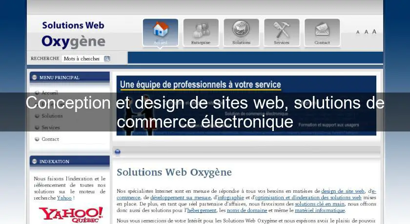 Conception et design de sites web, solutions de commerce électronique
