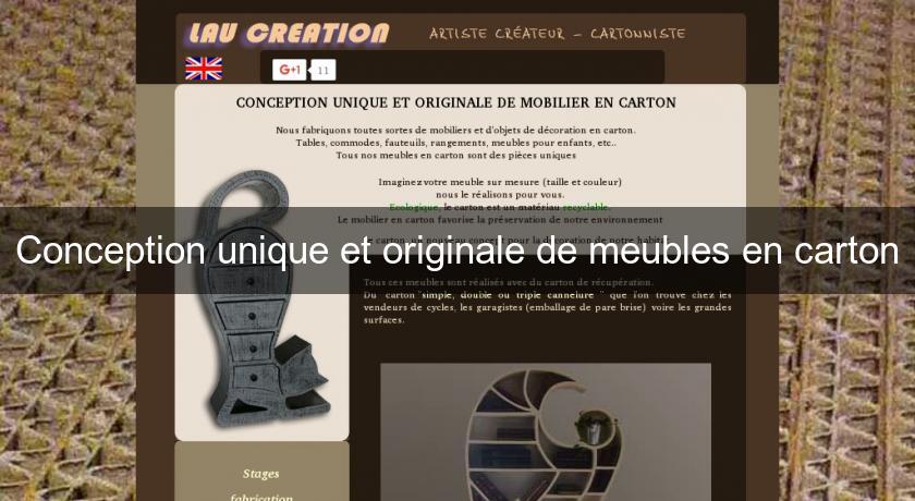 Conception unique et originale de meubles en carton Conception unique et originale de meubles en carton