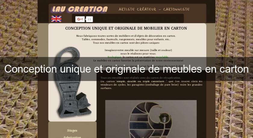 Conception unique et originale de meubles en carton