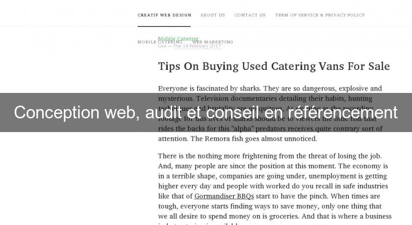 Conception web, audit et conseil en référencement Conception web, audit et conseil en référencement