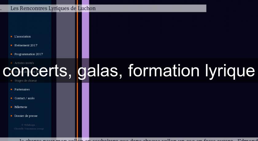 concerts, galas, formation lyrique concerts, galas, formation lyrique