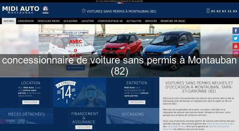 concessionnaire de voiture sans permis à Montauban (82)