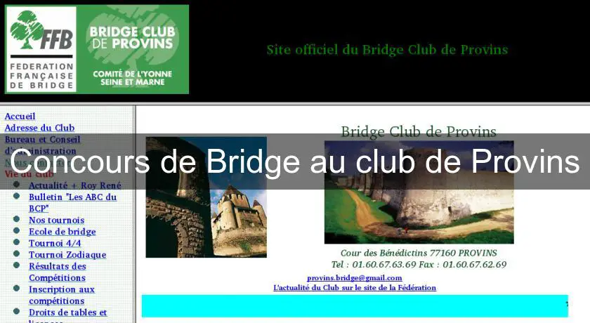 Concours de Bridge au club de Provins
