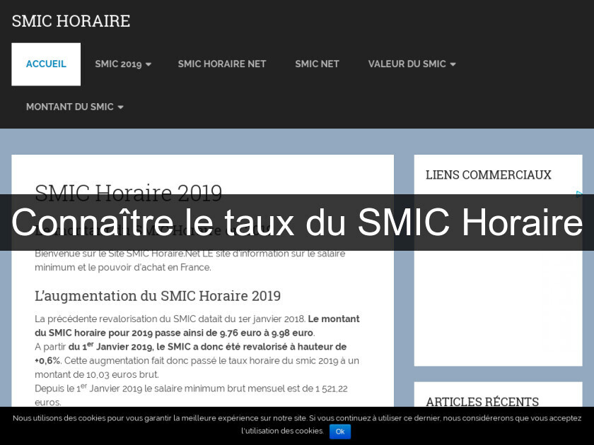 Connaître le taux du SMIC Horaire Connaître le taux du SMIC Horaire