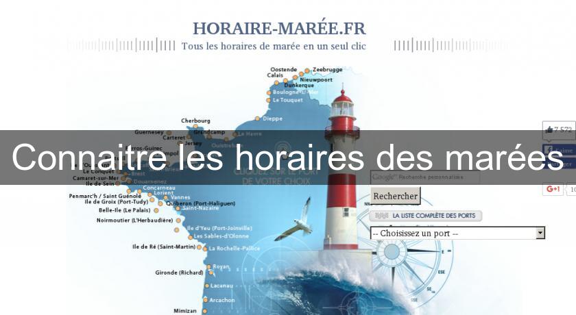 Connaitre les horaires des marées Connaitre les horaires des marées