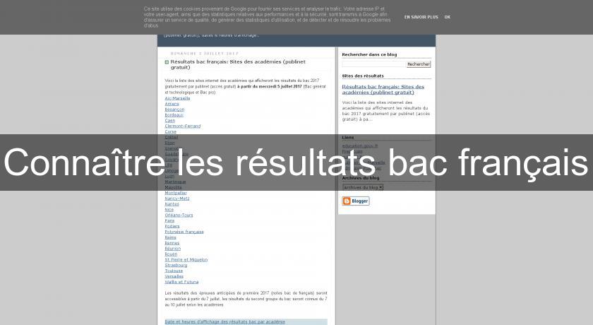 Connaître les résultats bac français