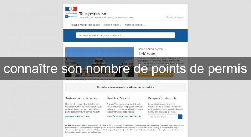 connaître son nombre de points de permis