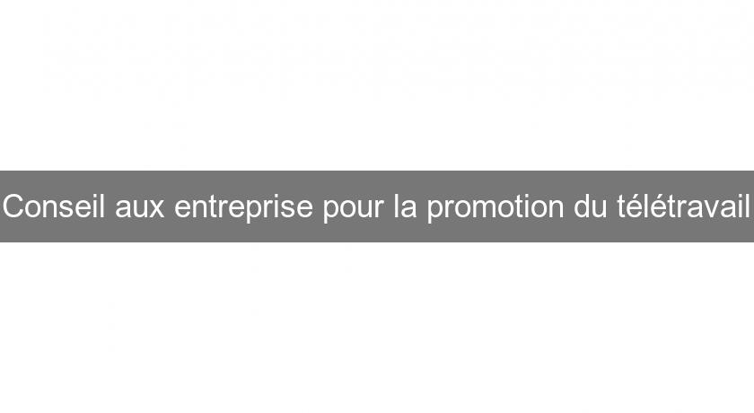 Conseil aux entreprise pour la promotion du télétravail