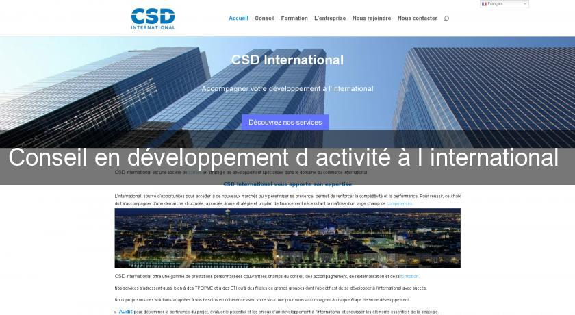 Conseil en développement d'activité à l'international Conseil en développement d'activité à l'international