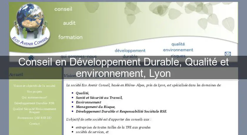 Conseil en Développement Durable, Qualité et environnement, Lyon