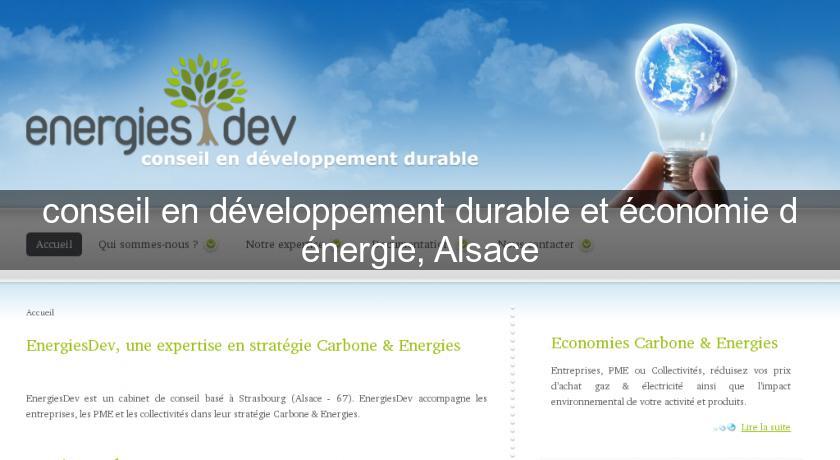 conseil en développement durable et économie d'énergie, Alsace