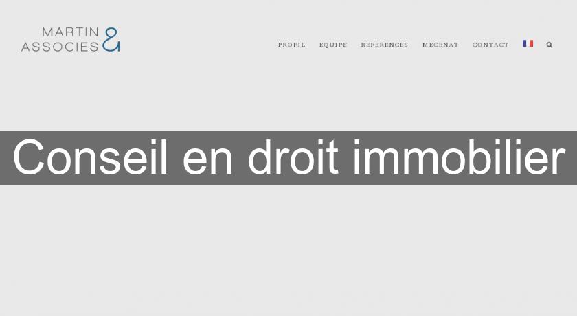 Conseil en droit immobilier Conseil en droit immobilier