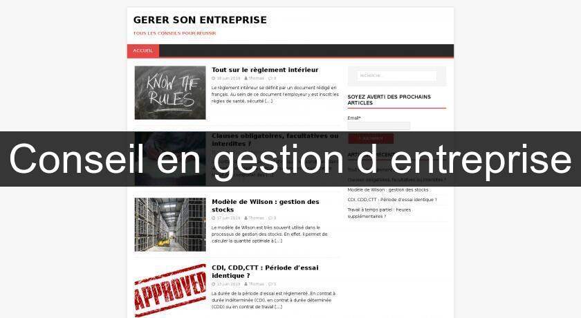 Conseil en gestion d'entreprise Conseil en gestion d'entreprise