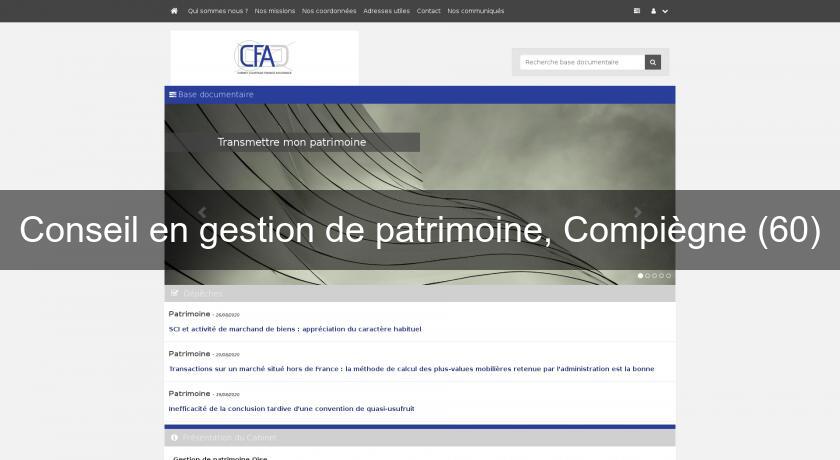 Conseil en gestion de patrimoine, Compiègne (60)