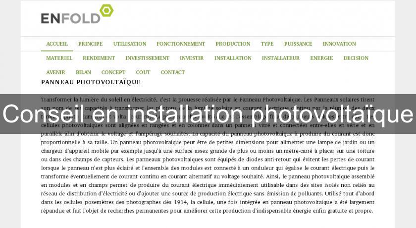 Conseil en installation photovoltaïque Conseil en installation photovoltaïque