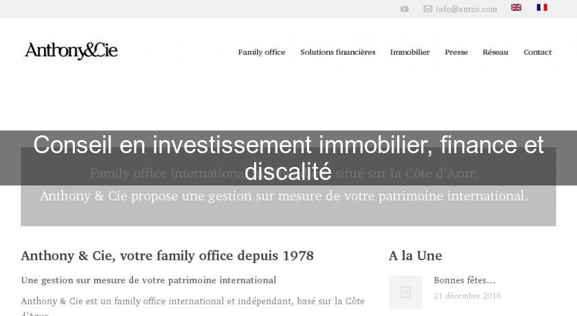 Conseil en investissement immobilier, finance et discalité Conseil en investissement immobilier, finance et discalité