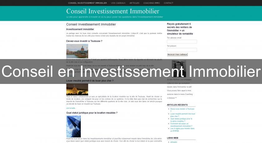 investissement immobilier conseil