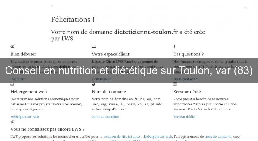 Conseil en nutrition et diététique sur Toulon, var (83)
