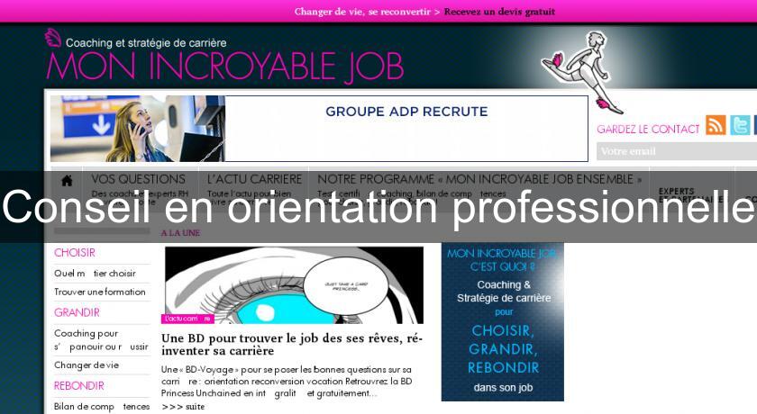 Conseil en orientation professionnelle Conseil en orientation professionnelle