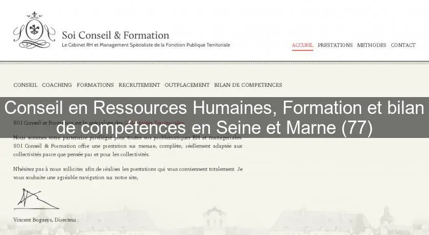 Conseil en Ressources Humaines, Formation et bilan de compétences en Seine et Marne (77)