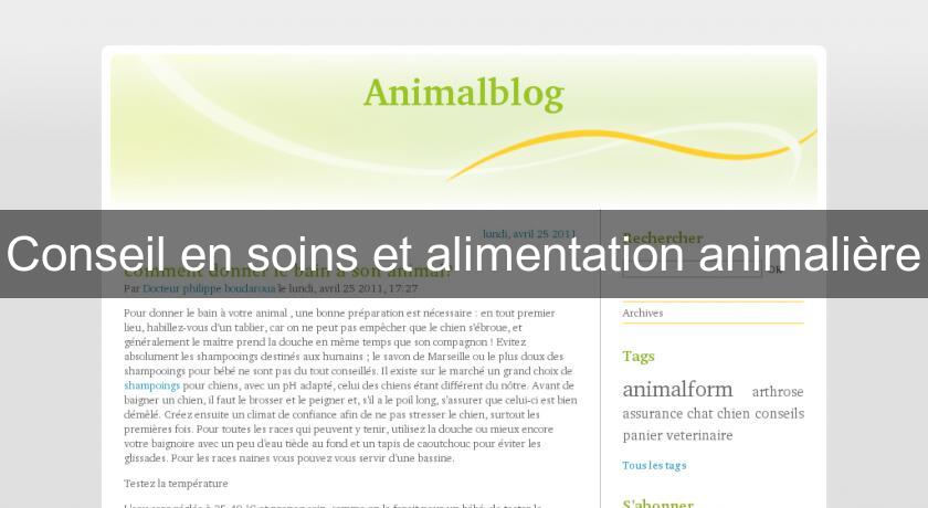 Conseil en soins et alimentation animalière