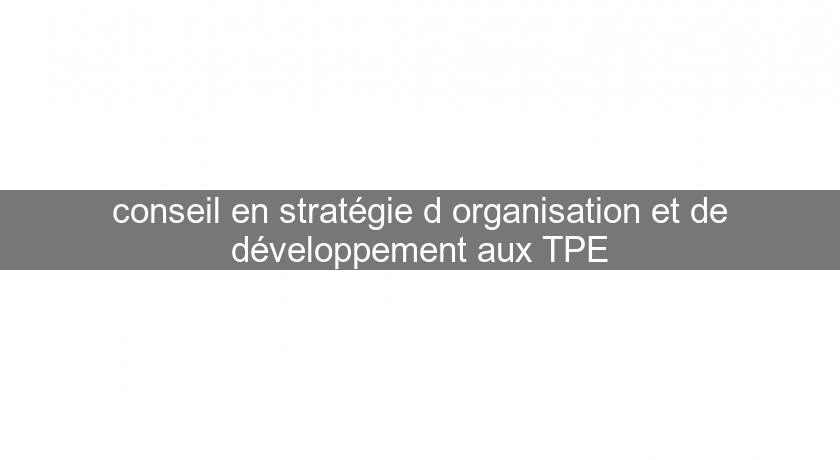 conseil en stratégie d'organisation et de développement aux TPE conseil en stratégie d'organisation et de développement aux TPE