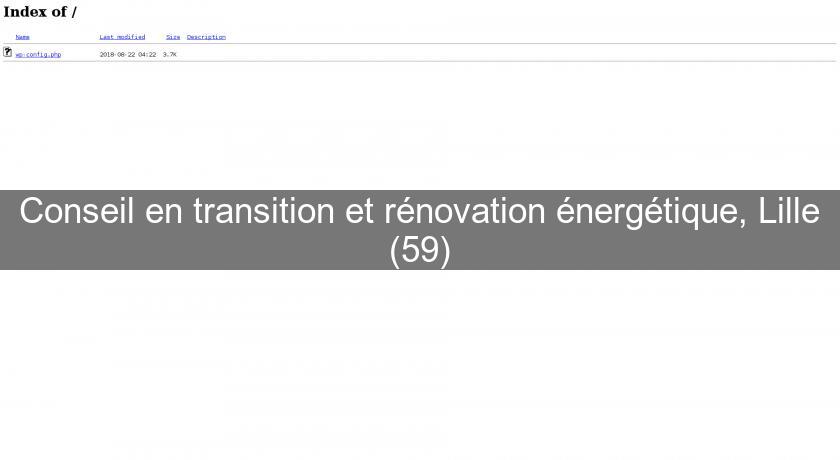 Conseil en transition et rénovation énergétique, Lille (59)