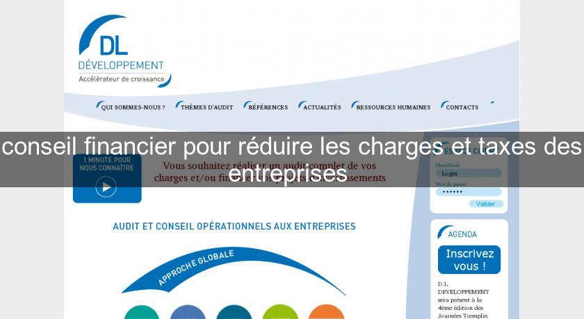 conseil financier pour réduire les charges et taxes des entreprises 