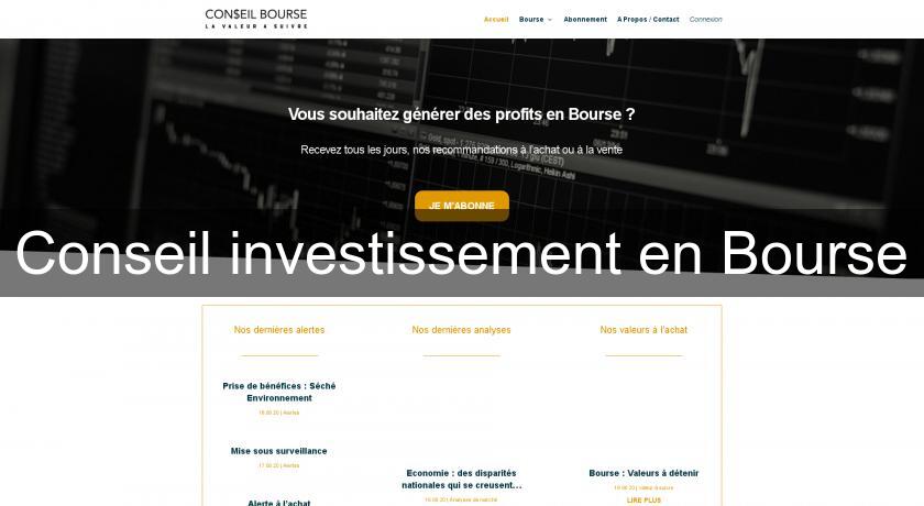 Conseil investissement en Bourse Conseil investissement en Bourse
