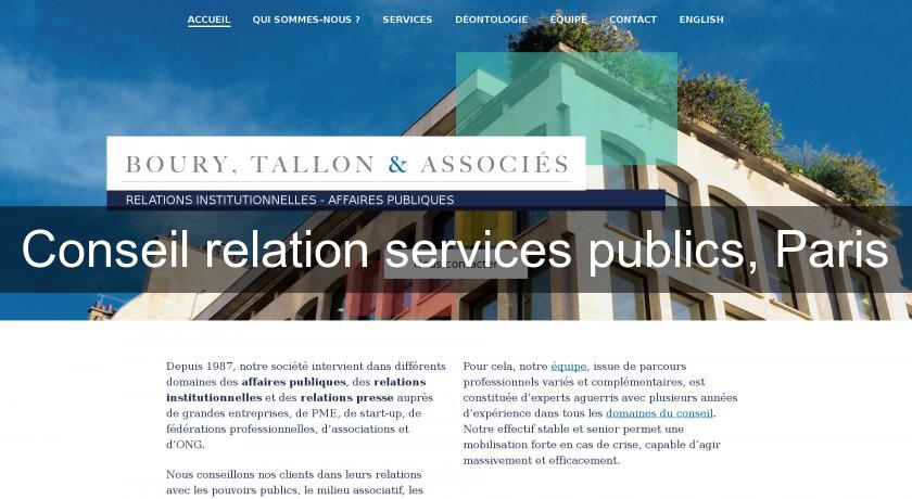 Conseil relation services publics, Paris