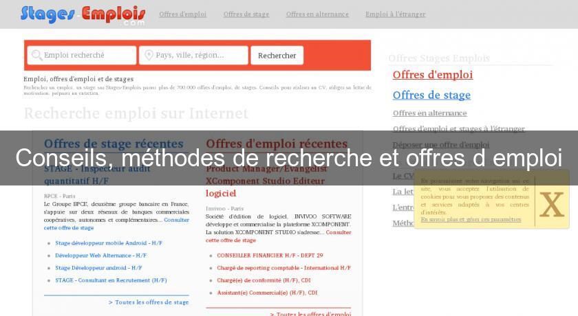 Conseils, méthodes de recherche et offres d'emploi