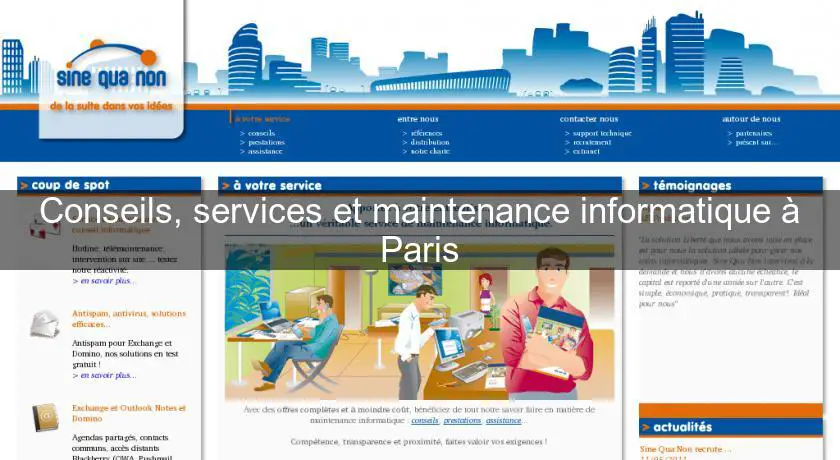 Conseils, services et maintenance informatique à Paris