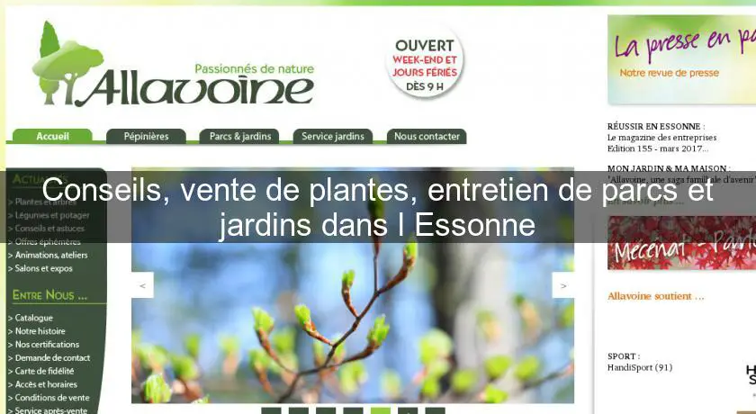 Conseils, vente de plantes, entretien de parcs et jardins dans l'Essonne
