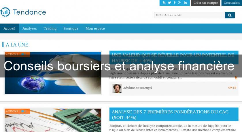 Conseils boursiers et analyse financière Conseils boursiers et analyse financière