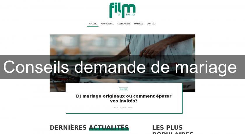 Conseils demande de mariage Conseils demande de mariage