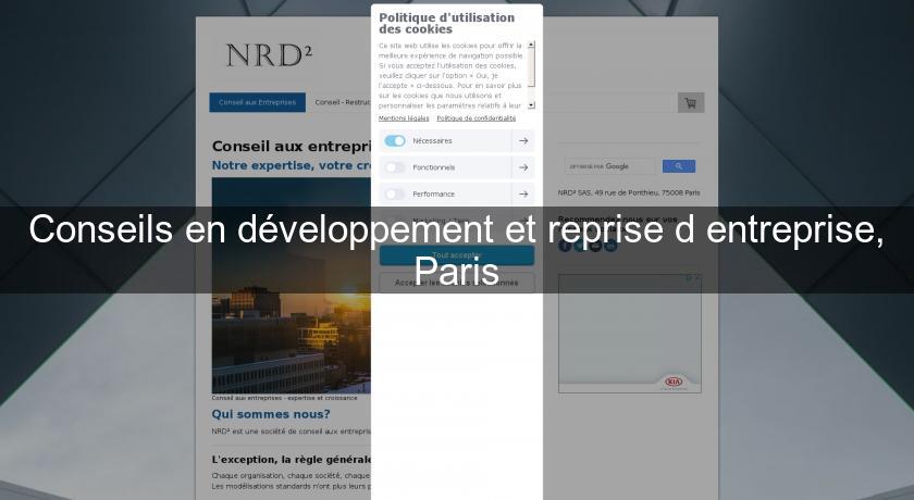 Conseils en développement et reprise d'entreprise, Paris