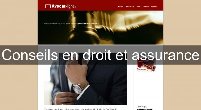 Conseils en droit et assurance Conseils en droit et assurance
