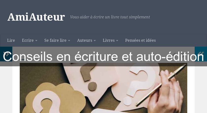 Conseils en écriture et auto-édition