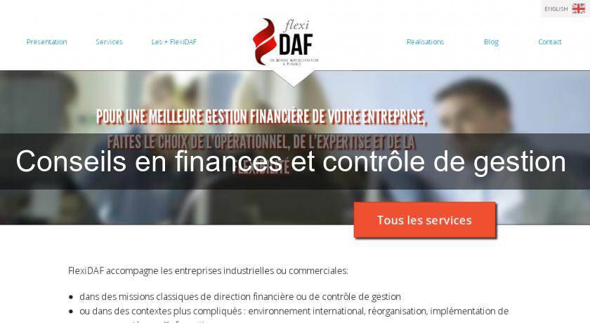 Conseils en finances et contrôle de gestion Conseils en finances et contrôle de gestion